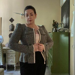 EUC Anthropologie Elevenses B/W Blazer 6